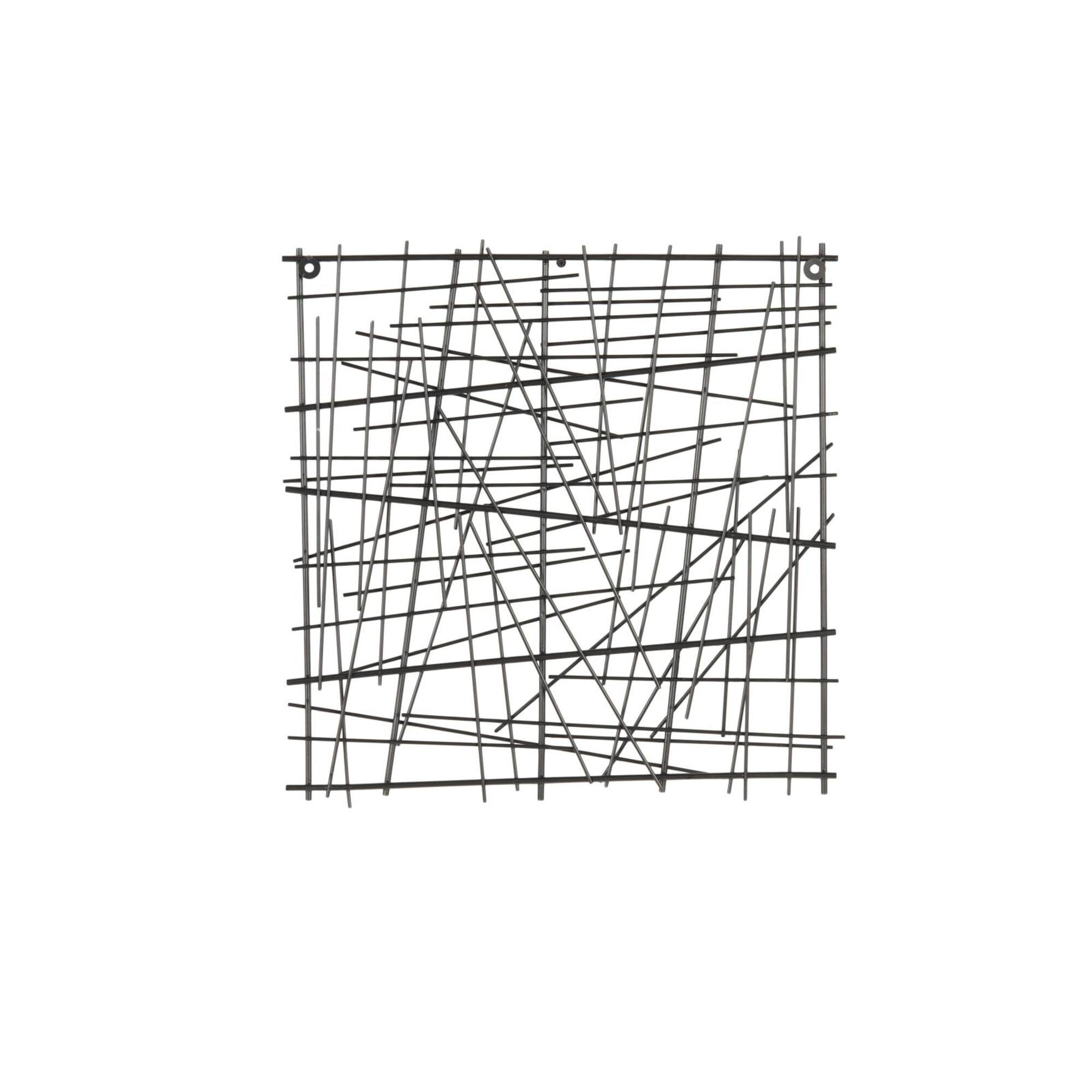 20" X 20" Black Metal Abstract Overlapping Sticks Home Wall Décor